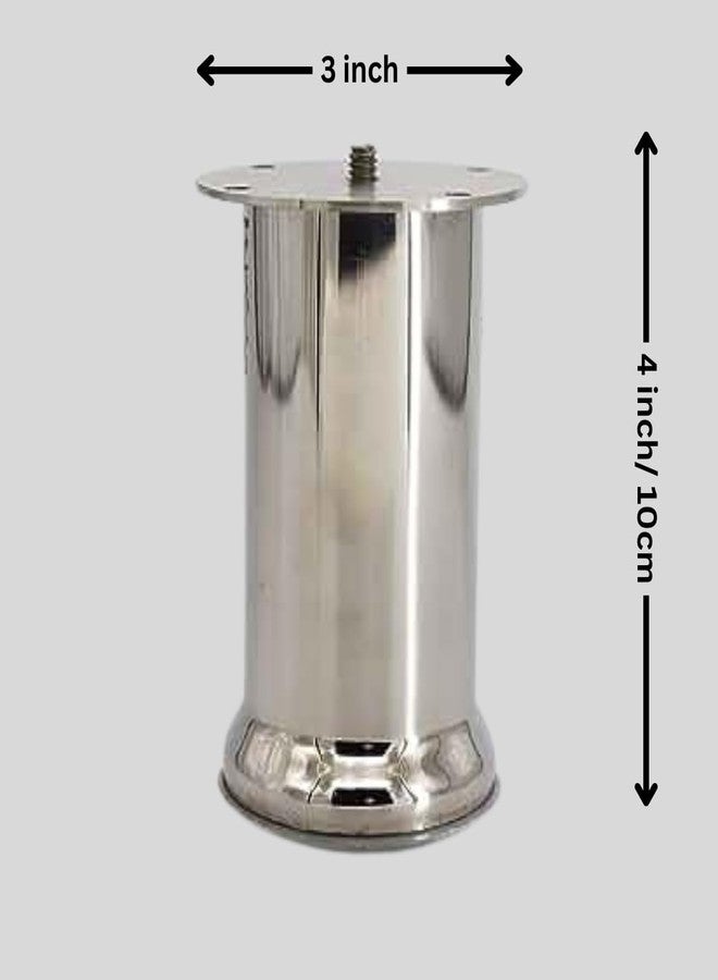 VESPERPRO Dum Heavy Sofa Furniture Leg - 4" Height / 50mm Round Stainless Steel Glossy Finish Round 4 pices Model (4) - Image 2